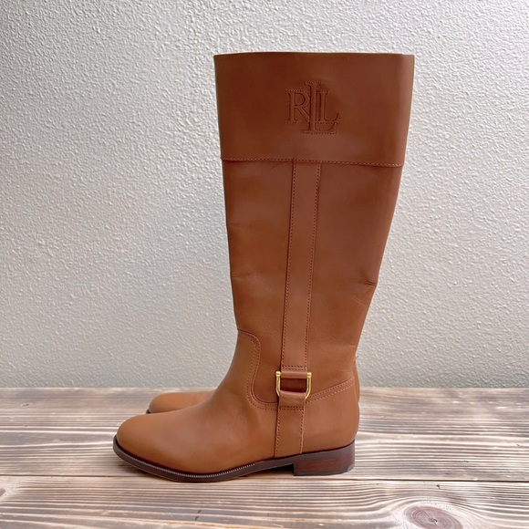 Lauren Ralph Lauren Bernadine Brown Leather Boots Size 6.5 women. - Picture 3 of 4
